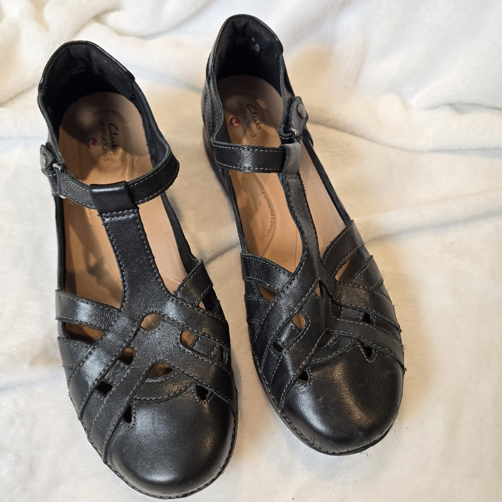 Clarks Unstructured Womens Black  Cora Dream T-strap Mary Jane 11